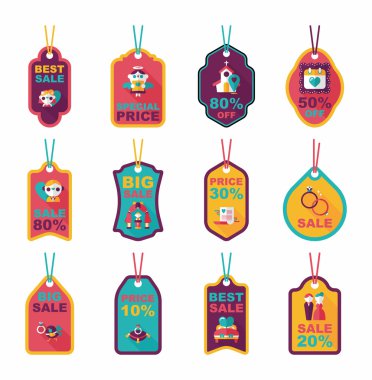 Düğün etiketi düz tasarım arka plan ayarlamak, eps10