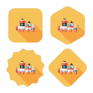 Tren oyuncak uzun gölge, eps10 düz simgesiyle