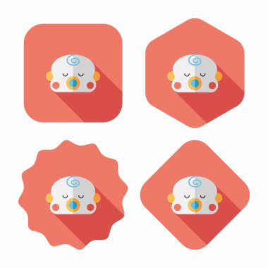 bebek çocuk düz simgesi ile uzun gölge, eps10