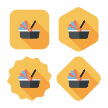 Bebek beşik yatak düz simgesiyle uzun gölge, eps10