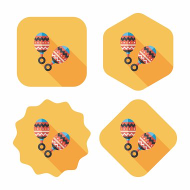 Bebek çıngırağı uzun gölge, eps 10 düz simgesiyle