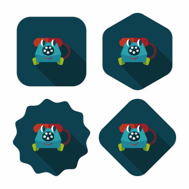 oyuncak telefon düz simgesi ile uzun gölge, eps10