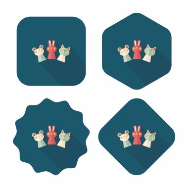 Uzun Gölge, eps10 El kuklası düz simgesi