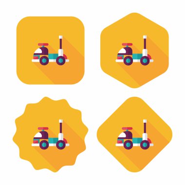 oyuncak araba düz simgesi ile uzun gölge, eps10