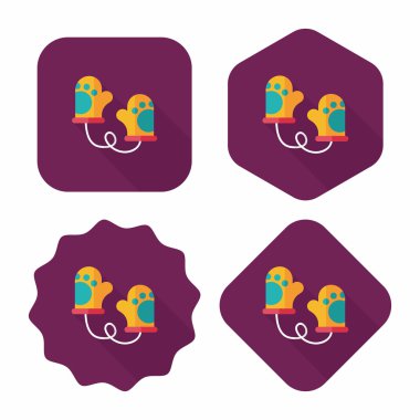 Bebek eldiven düz simgesi ile uzun gölge, eps10