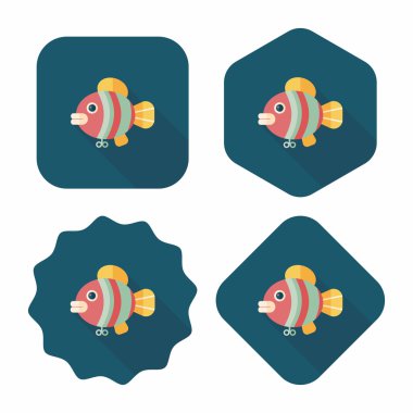 Balık oyuncak uzun gölge, eps 10 düz simgesiyle