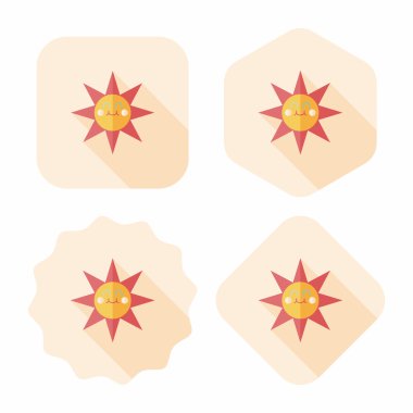 Uzun Gölge, eps10 güneş düz simgesiyle