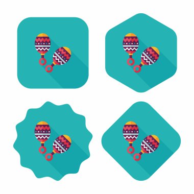 Bebek çıngırağı uzun gölge, eps 10 düz simgesiyle