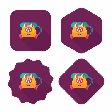 oyuncak telefon düz simgesi ile uzun gölge, eps10