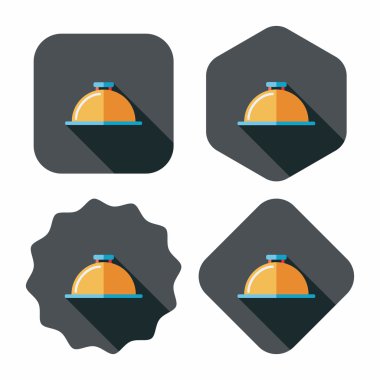 Uzun Gölge, eps10 ile restoran cloche düz simgesi