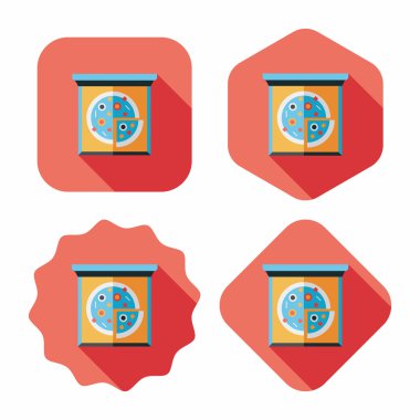 Uzun Gölge, eps10 pizza düz simgesi