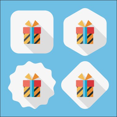 Uzun Gölge, eps10 hediye düz simgesi