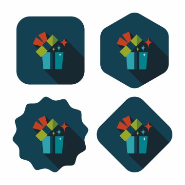 Uzun Gölge, eps10 hediye düz simgesi