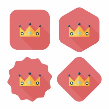 taç uzun gölge, eps10 düz simgesi