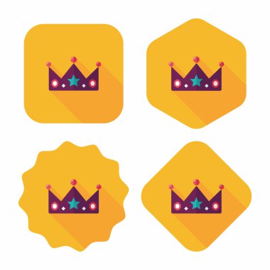 taç uzun gölge, eps10 düz simgesi