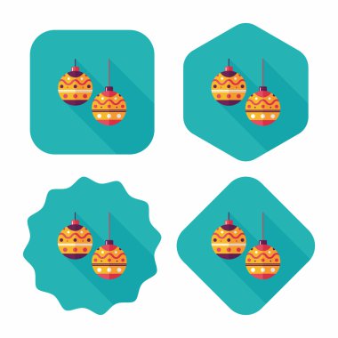 Uzun Gölge, eps10 ile Noel top düz simgesi