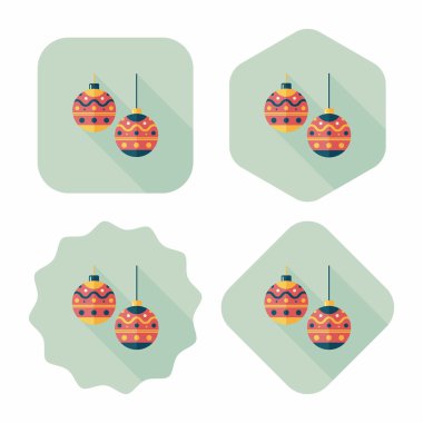 Uzun Gölge, eps10 ile Noel top düz simgesi