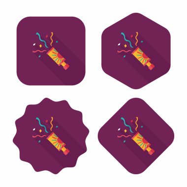 konfeti düz simgesi ile uzun gölge, eps10