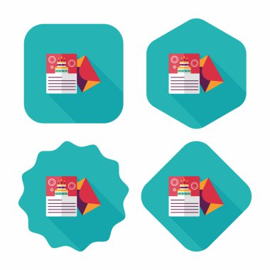 Uzun Gölge, eps10 ile mutlu yıllar kart düz simgesi