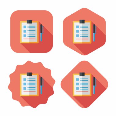 düz pano simge uzun gölge ile