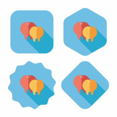 uzun gölge ile diş düz simgesi