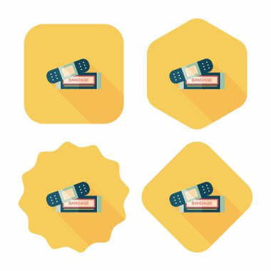 uzun gölge ile tıbbi sargı düz simgesi