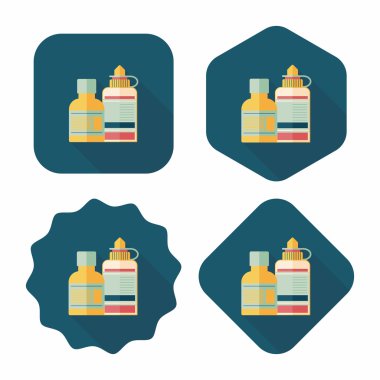 uzun gölge ile tıbbi şişe düz simgesi