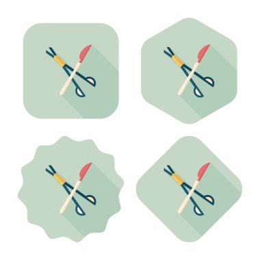 cerrahi alet düz uzun gölge simgesiyle