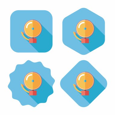 Alarm zili uzun gölge, eps10 düz simgesiyle