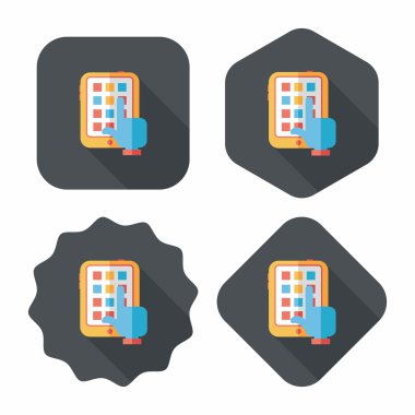 düz ekran simge uzun gölge, eps10 dokunmadan el