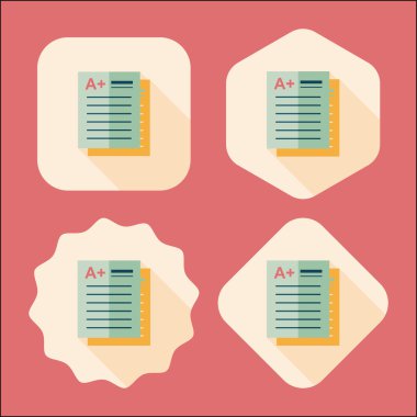 defter, düz simgesi ile uzun gölge, eps10 artı sınıfta