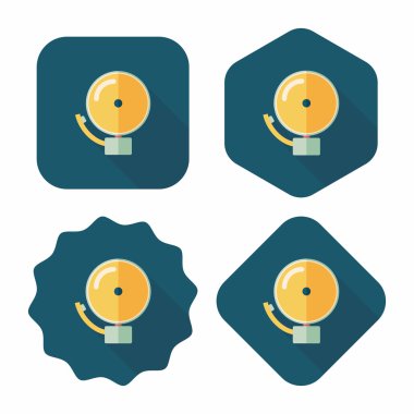 Alarm zili uzun gölge, eps10 düz simgesiyle