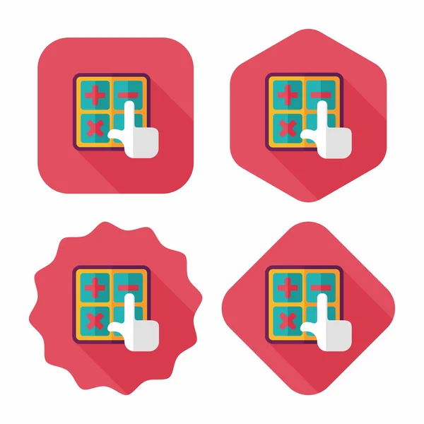 Winkelen platte calculatorpictogram met lange schaduw, eps10 — Stockvector