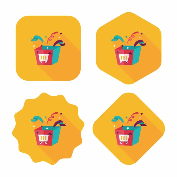 shopping present flat icon with long shadow,eps10