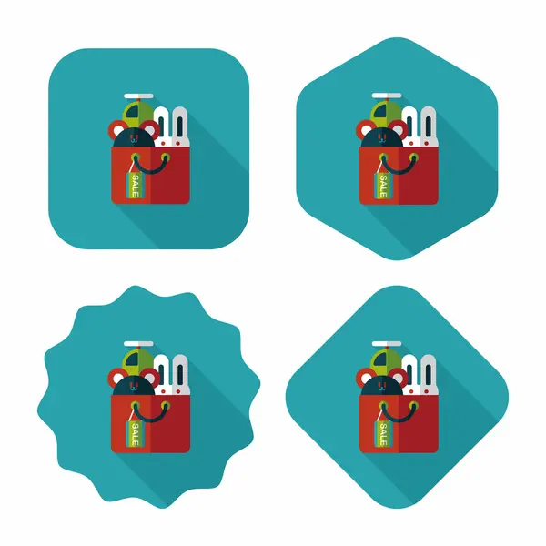 Winkelen huidige vlakke pictogram met lange schaduw, eps10 — Stockvector