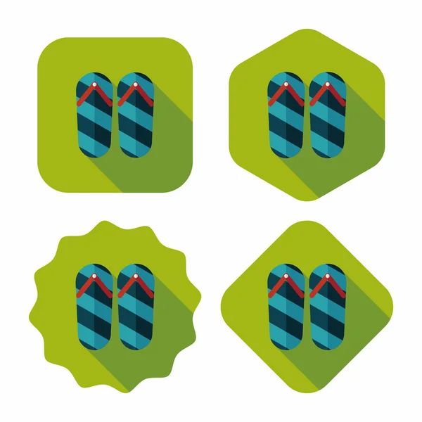 Flip flop icono plano con sombra larga, eps10 — Vector de stock