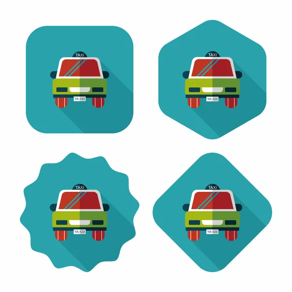 Taxi flat icon with long shadow,eps10 — Stock Vector