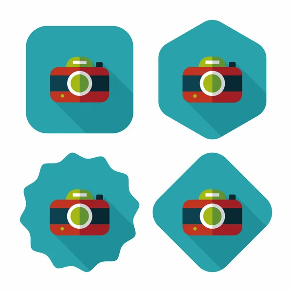 Camera flat icon with long shadow,eps10 — Stock Vector