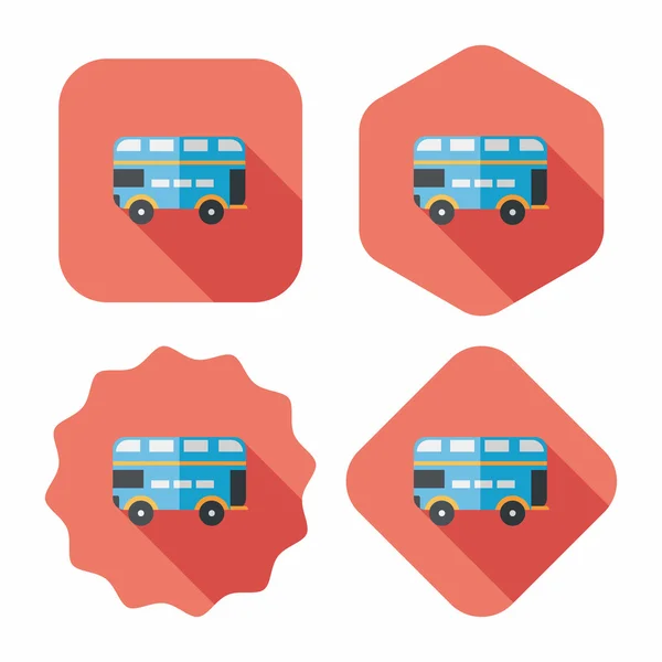 Transportation bus flat icon with long shadow,eps10 — Stock Vector