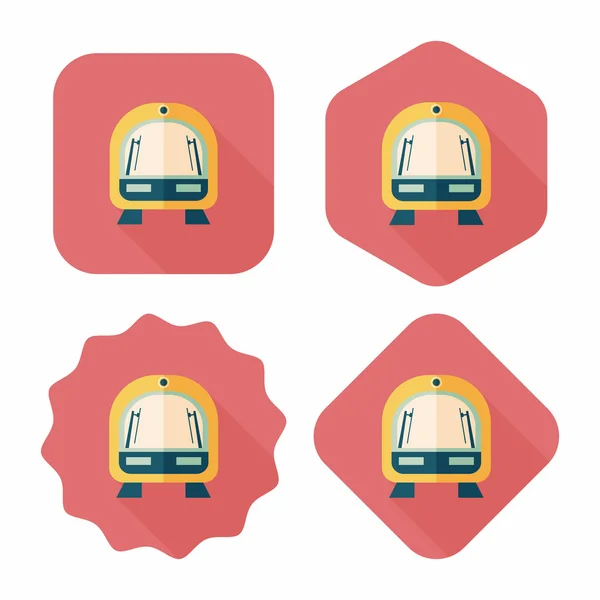 Snelheid trein platte pictogram met lange schaduw, eps10 — Stockvector