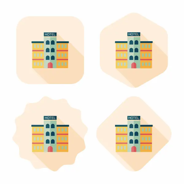 長い影、eps10 とホテル フラット アイコン — ストックベクタ