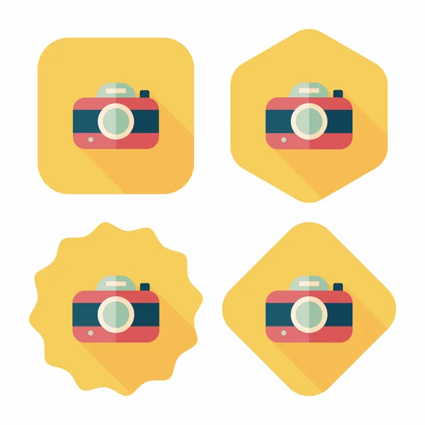 Camera flat icon with long shadow,eps10 — Stock Vector