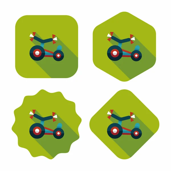 Niños Triciclo icono plano con sombra larga, eps10 — Archivo Imágenes Vectoriales