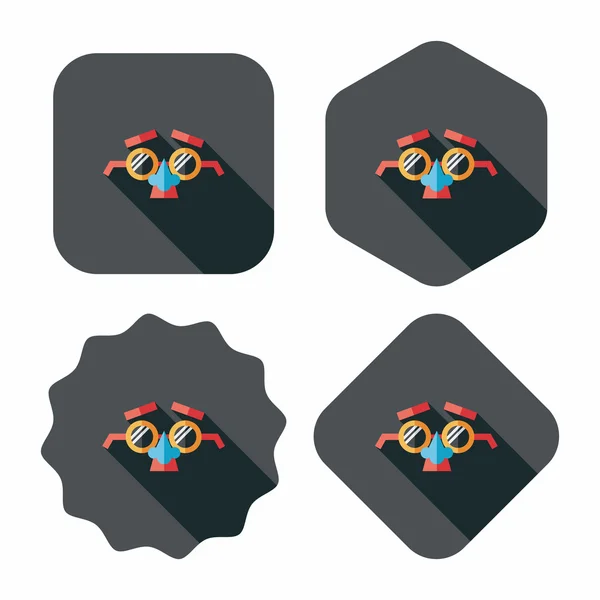 Party masker platte icoon met lange schaduw, eps10 — Stockvector