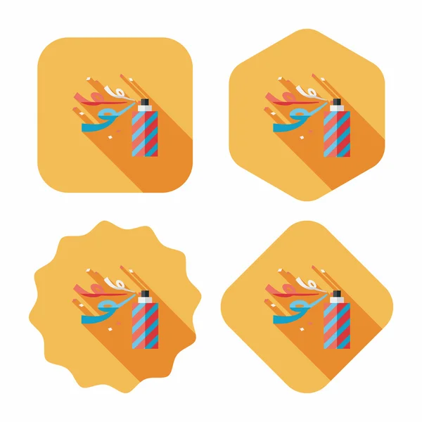 Icône plate confettis avec ombre longue, eps10 — Image vectorielle
