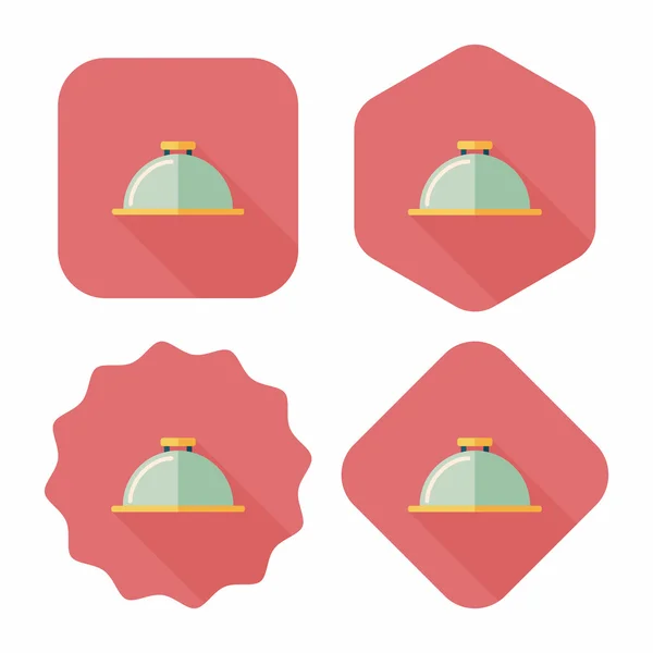 Restaurant cloche icône plate avec ombre longue, eps10 — Image vectorielle