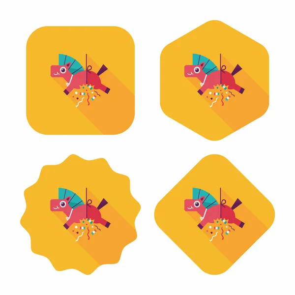 Paard confetti platte pictogram met lange schaduw, eps10 — Stockvector