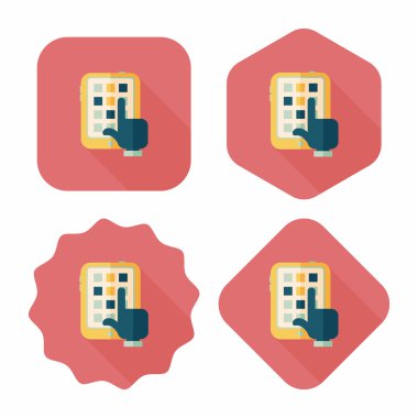 düz ekran simge uzun gölge, eps10 dokunmadan el