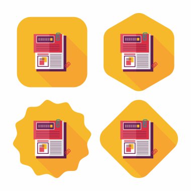 belgeyi düz simgesi ile uzun gölge, eps10