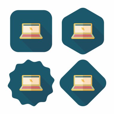 Uzun Gölge, eps10 ile dizüstü düz simgesi